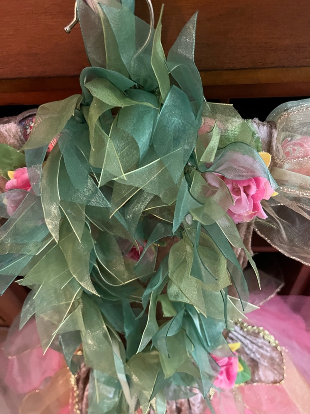 Fairy Dust Little Girls Birthday Pink Flowers Costume Dress & Headband Size 4 - Picture 7 of 10